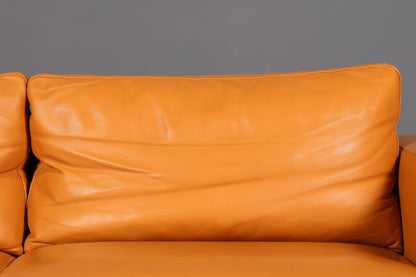 Wunderschönes Ledersofa der Marke Giulio Marelli Cognac Echtleder Couch 2- bis 3-Sitzer Designer Sofa Wohnzimmer