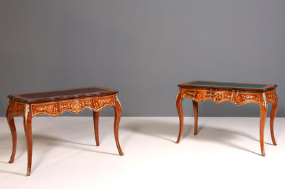 Traumhafter Louis XV Stil Schreibtisch French Desk Antik Barock Stil grün Bürotisch