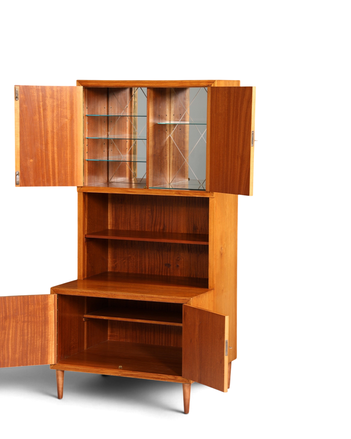 Schlichter Mid Century Schrank Danish Design Regal Retro Nussbaum 60s Bücherregal Buchablage
