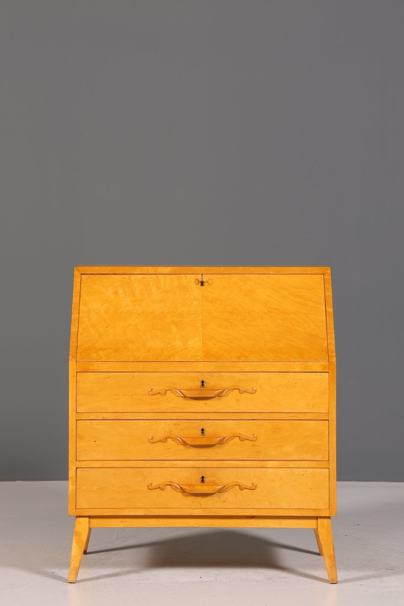 Edler Sekretär um 1930 Büro Kommode Kirschholz Sekretär Schreibtisch Kommode