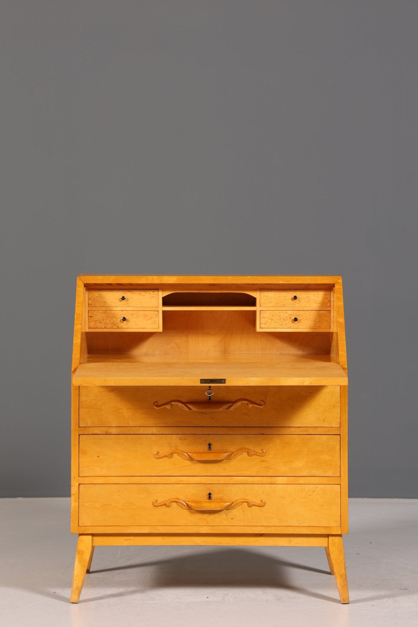 Edler Sekretär um 1930 Büro Kommode Kirschholz Sekretär Schreibtisch Kommode