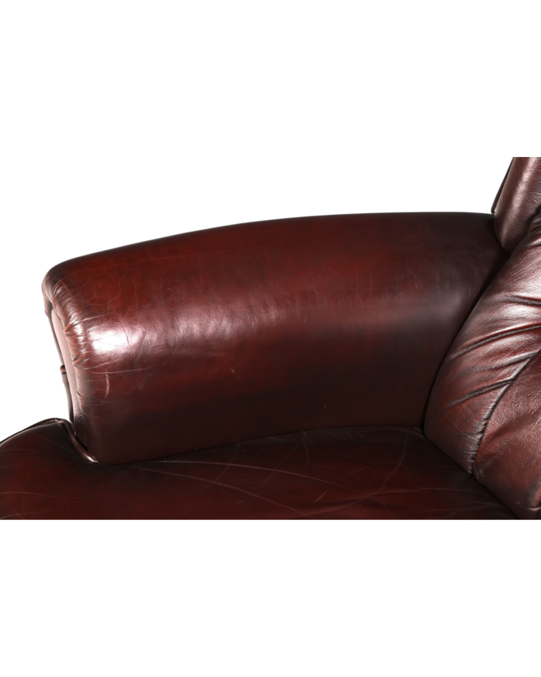 Hauptstadt Möblerei Chesterfield Ohrensessel aus braunem Echtleder mit klassischer Knopfheftung und weicher Textur