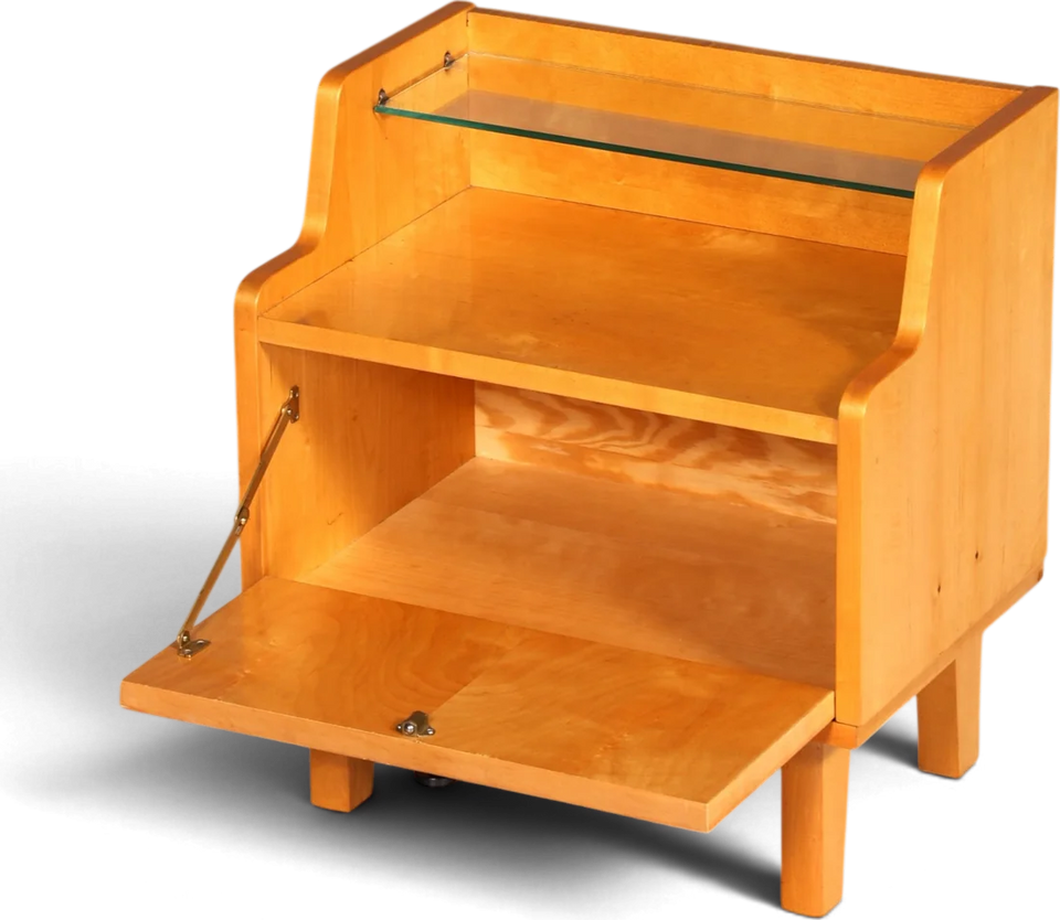 Table de chevet à abattant, design danois Mid-Century