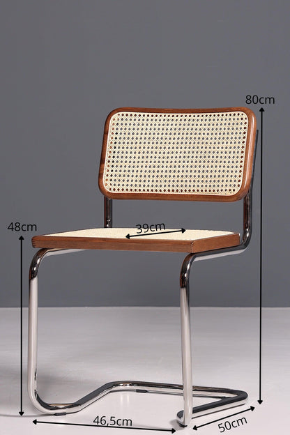 Korbgeflecht Freischwinger Stuhl &amp;quot;Milano&amp;quot; Made in Italy Braun Küchenstuhl Wippstuhl Wiener Geflecht