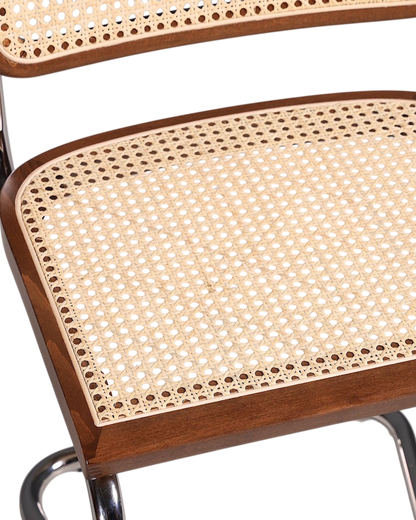 Korbgeflecht Freischwinger Stuhl &amp;quot;Milano&amp;quot; Made in Italy Braun Küchenstuhl Wippstuhl Wiener Geflecht