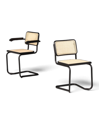 Freischwinger Stuhl &amp;quot;Milano&amp;quot; Made in Italy Schwarz Korbgeflecht Stuhl Wippstuhl Wiener Geflecht Küchenstuhl Sekretär Stuhl