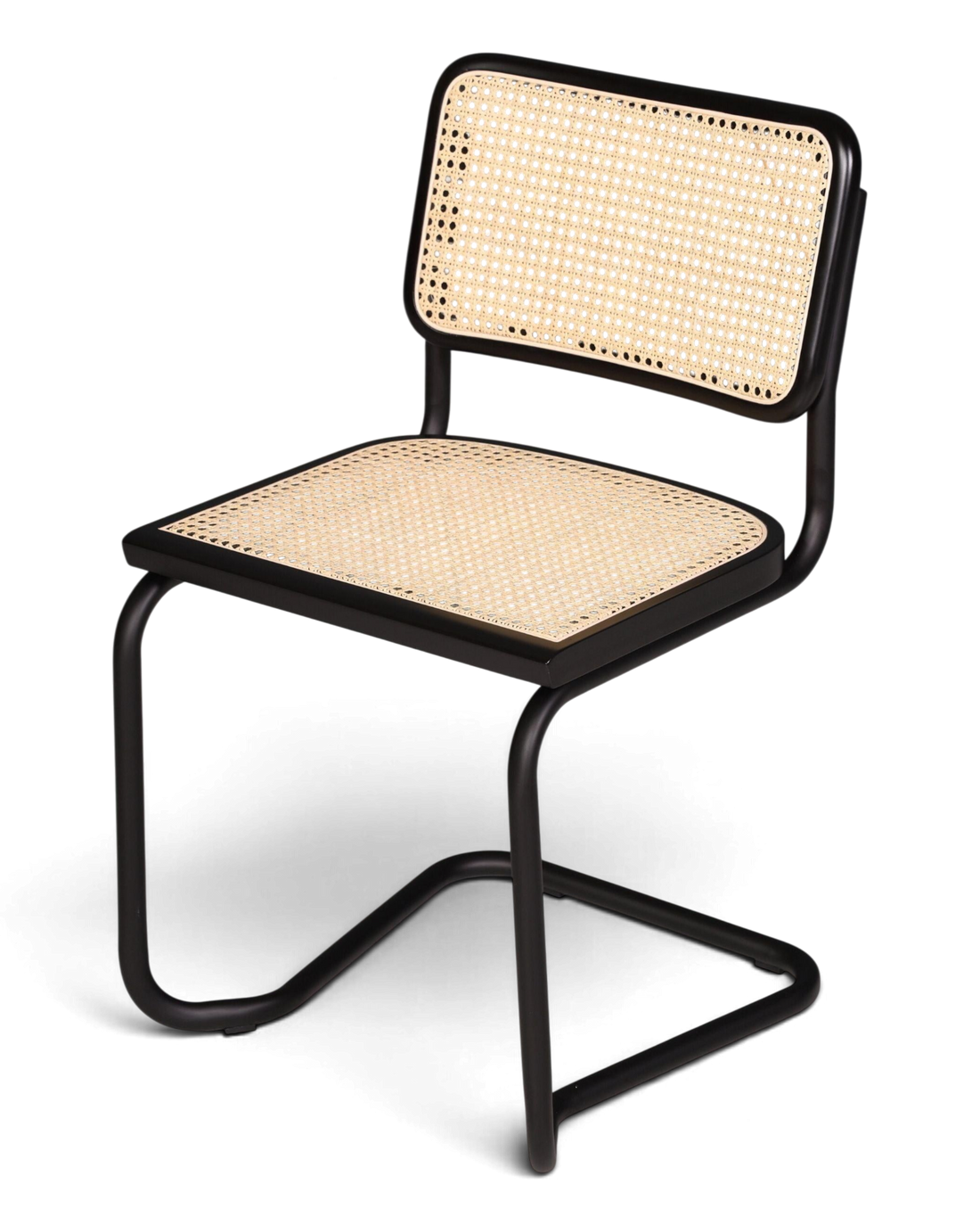 Freischwinger Stuhl &amp;quot;Milano&amp;quot; Made in Italy Schwarz Korbgeflecht Stuhl Wippstuhl Wiener Geflecht Küchenstuhl Sekretär Stuhl