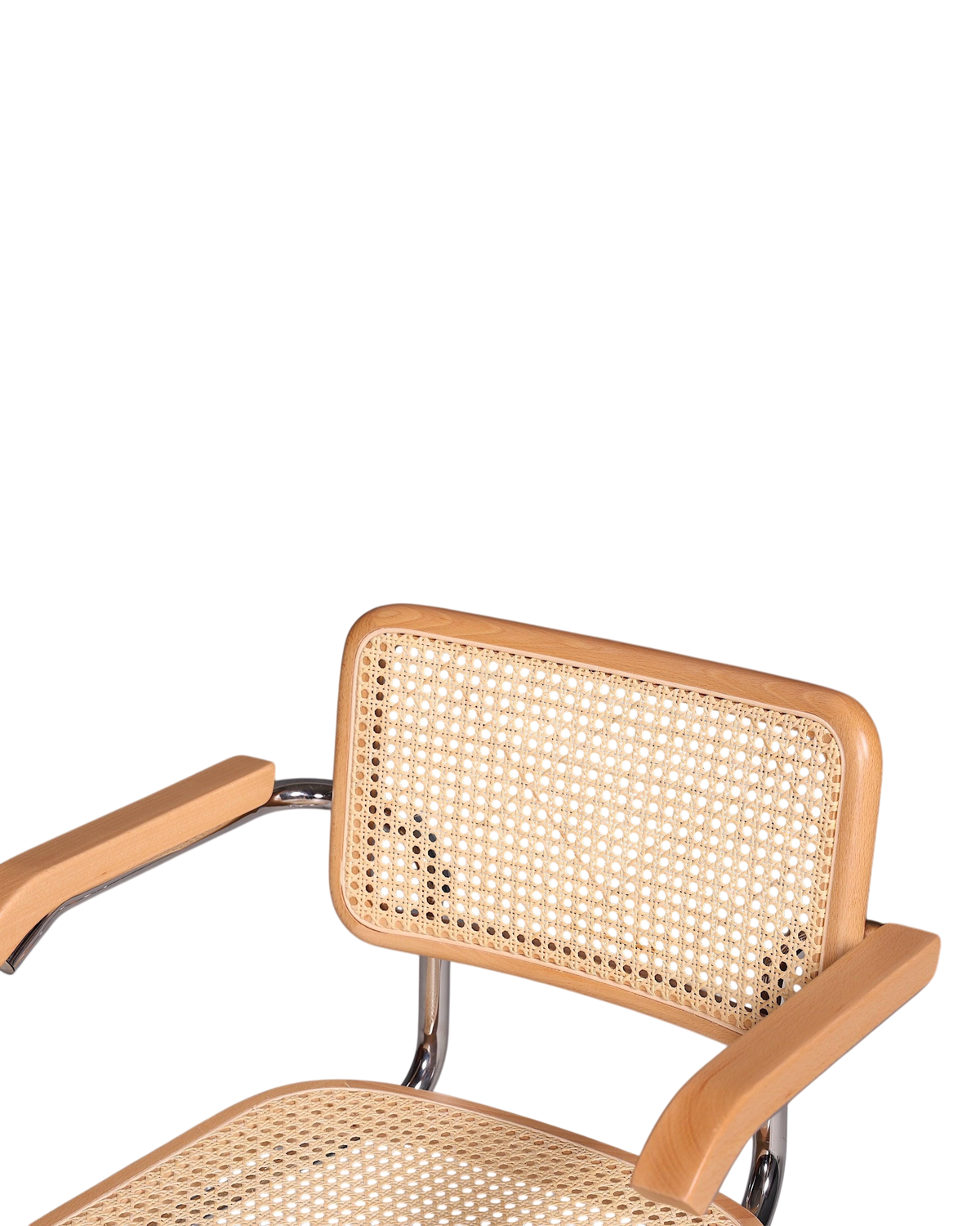 Korbgeflecht Freischwinger Armlehnstuhl &amp;quot;Milano&amp;quot; Made in Italy Beige Wippstuhl Sekretär Stuhl Esszimmer Stuhl