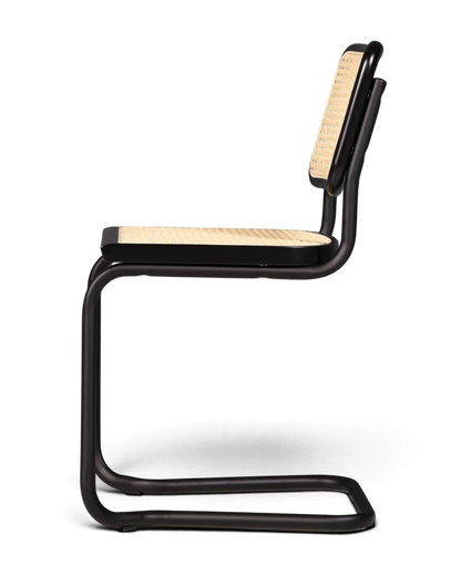 Freischwinger Stuhl &amp;quot;Milano&amp;quot; Made in Italy Schwarz Korbgeflecht Stuhl Wippstuhl Wiener Geflecht Küchenstuhl Sekretär Stuhl