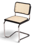 Korbgeflecht Freischwinger Stuhl "Milano" Made in Italy Schwarz Wippstuhl Esszimmer Stuhl Küchenstuhl
