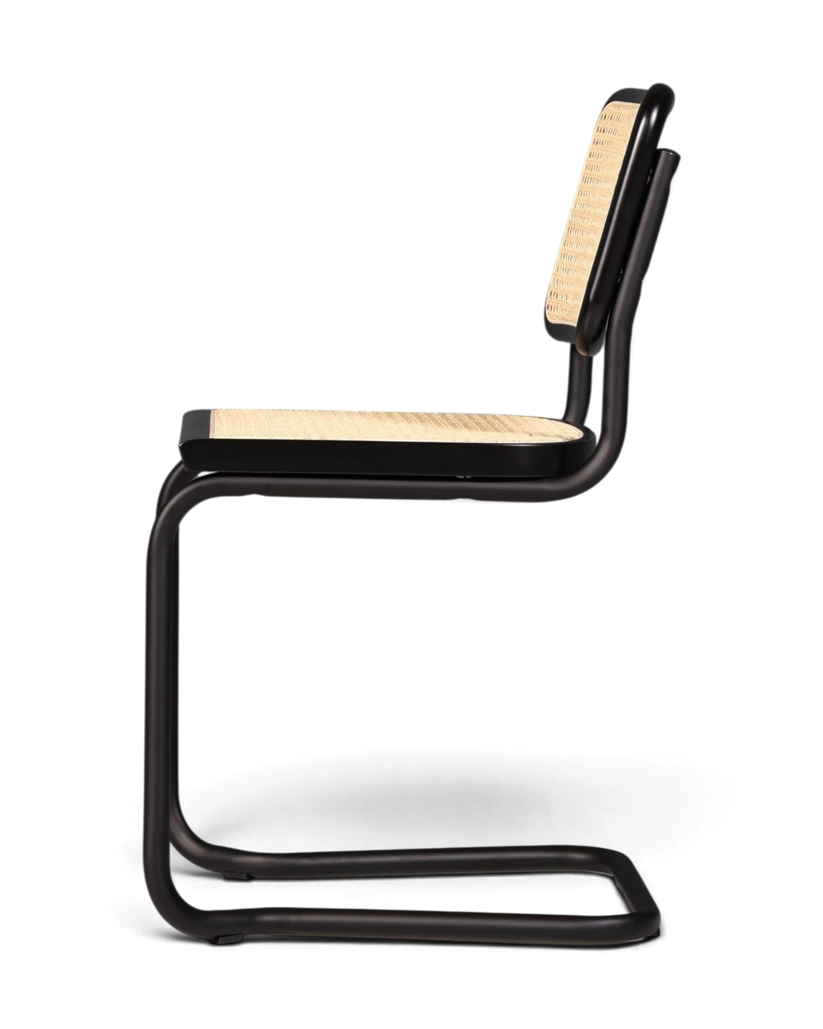 Freischwinger Stuhl &amp;quot;Milano&amp;quot; Made in Italy Schwarz Korbgeflecht Stuhl Wippstuhl Wiener Geflecht Küchenstuhl Sekretär Stuhl
