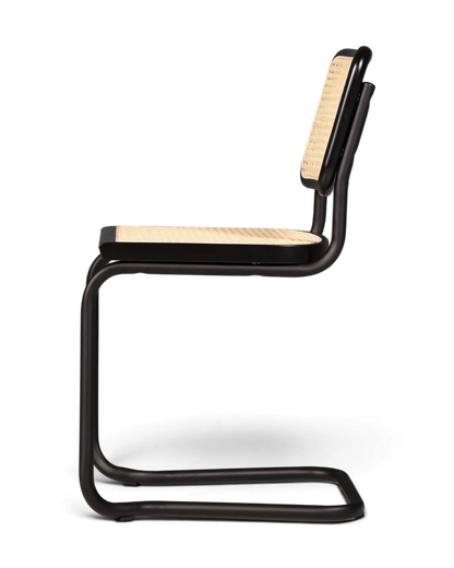 Freischwinger Stuhl &amp;quot;Milano&amp;quot; Made in Italy Schwarz Korbgeflecht Stuhl Wippstuhl Wiener Geflecht Küchenstuhl Sekretär Stuhl
