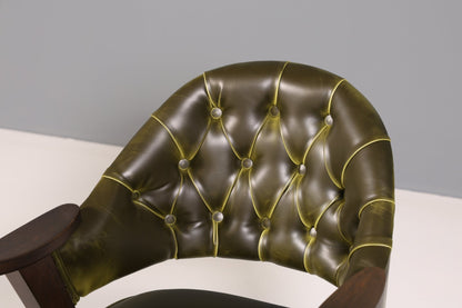 Luxuriöser "Manchester Green" Stuhl Esszimmerstuhl Lounge Stuhl im Chesterfield Design Bürostuhl