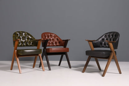 Luxuriöser "Manchester Green" Stuhl Esszimmerstuhl Lounge Stuhl im Chesterfield Design Bürostuhl