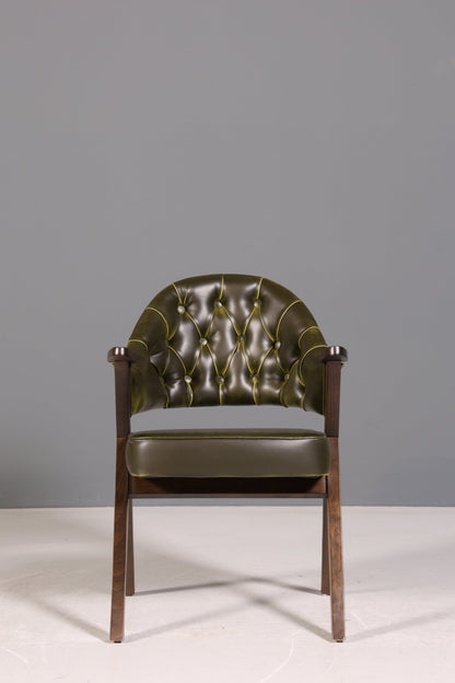 Luxuriöser "Manchester Green" Stuhl Esszimmerstuhl Lounge Stuhl im Chesterfield Design Bürostuhl