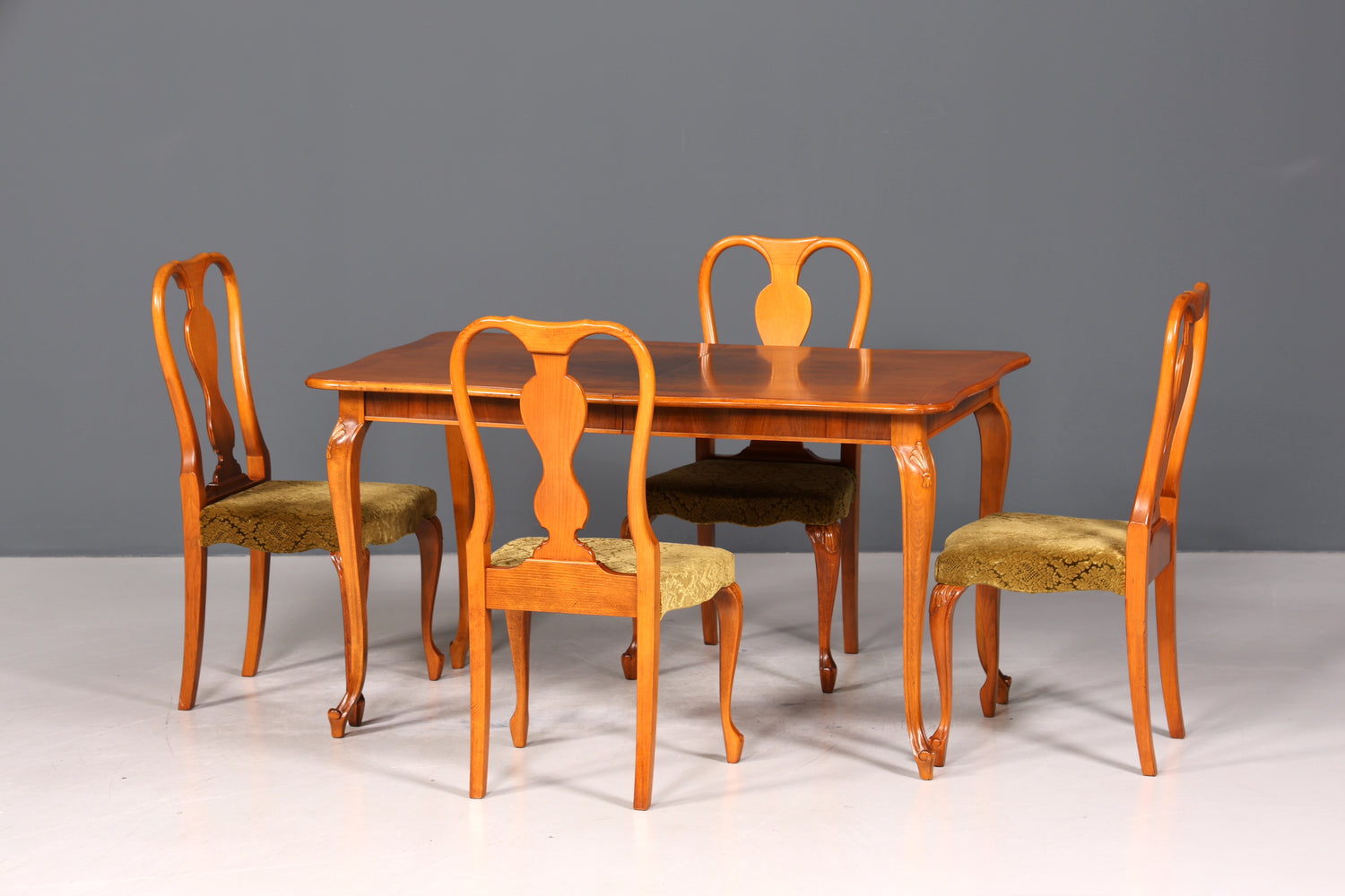 4x Wunderschöne Chippendale Stühle Barock Stil Stuhlset Polsterstuhl Set Küchenstühle Esszimmer Stühle