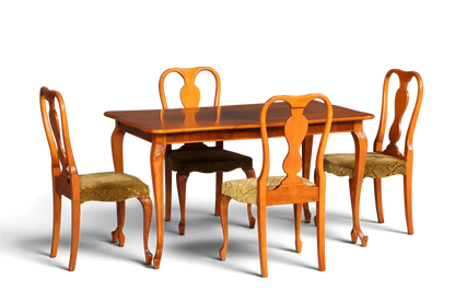 4x Wunderschöne Chippendale Stühle Barock Stil Stuhlset Polsterstuhl Set Küchenstühle Esszimmer Stühle