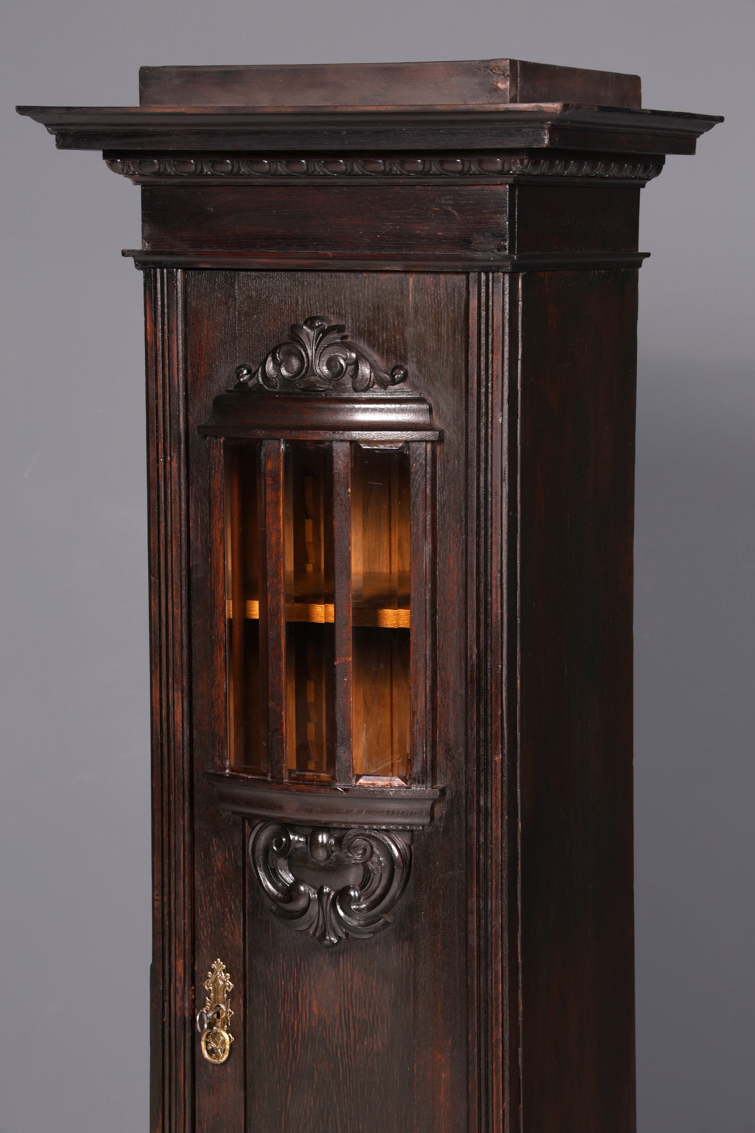 Magnifique vitrine Art nouveau en chêne, bibliothèque ancienne, vaisselier, vitrine, armoire ancienne, 2 sur 2
