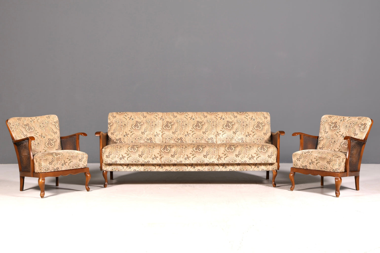 Wunderschöne Chippendale Couch Sofa 3-Sitzer Gästebett Polstersofa Antik Stil Wiener Geflecht Schlafsofa Wohnzimmer Lounge