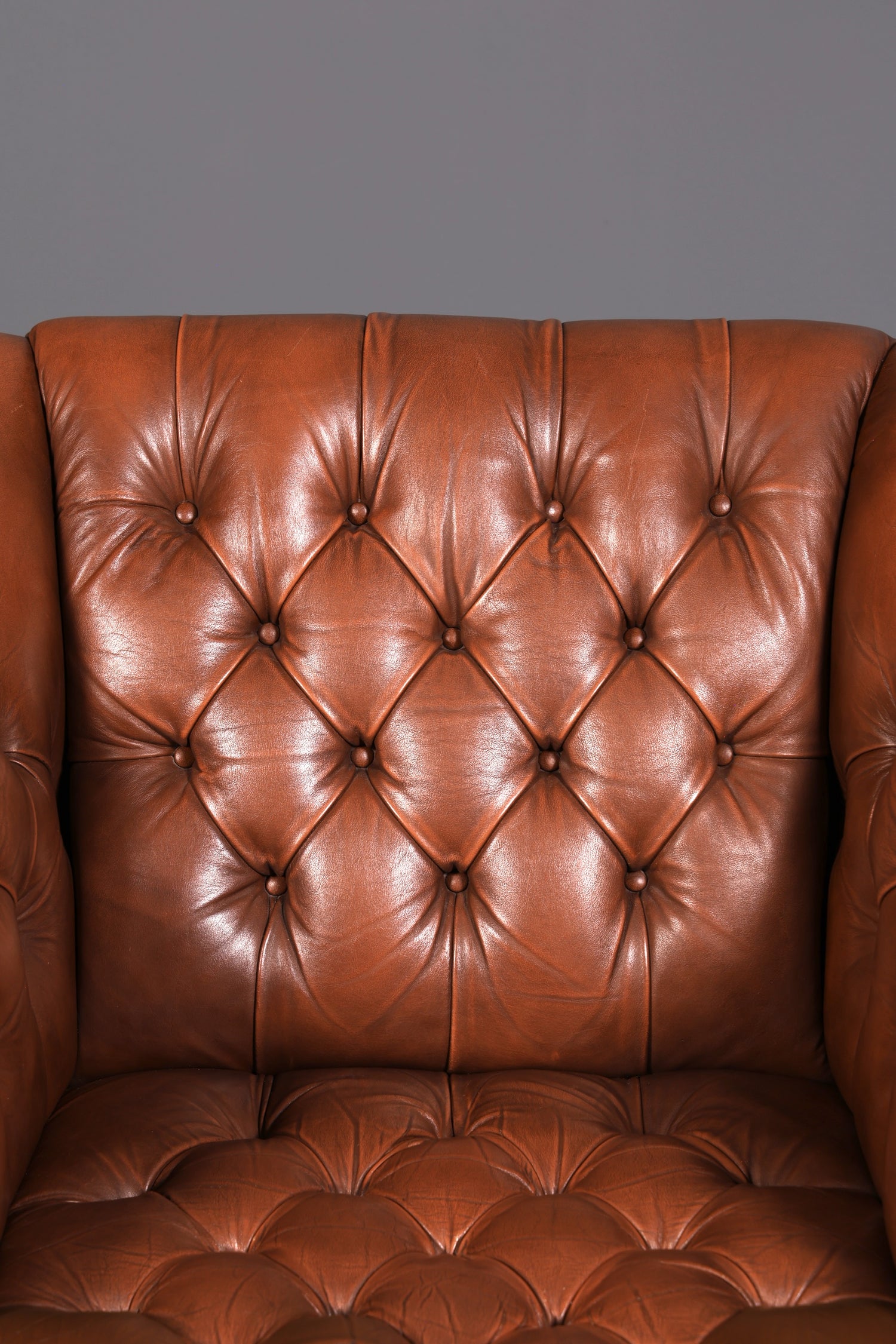 Fauteuil Chesterfield élégant fauteuil club en cuir véritable marron fauteuil anglais à accoudoirs fauteuil en cuir