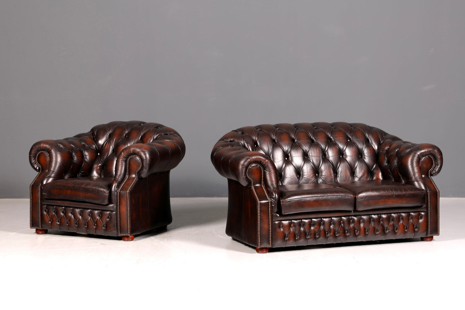 Edler Original Chesterfield Centurion Sessel Braun Echt Leder Englischer Armlehnsessel Herrensessel UK 1 von 2