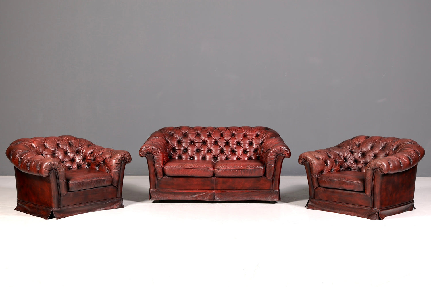 Stilvoller Original Chesterfield Sessel Englischer Armlehnsessel Englisch Herrensessel Antik Leder