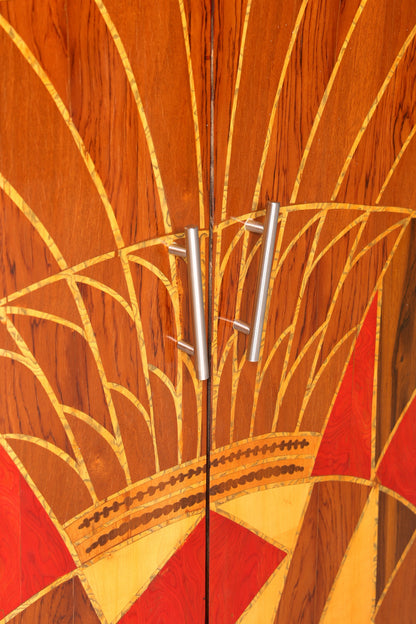 Beautiful Art Deco style highboard cabinet chest of drawers Vertiko Sun Cabinet