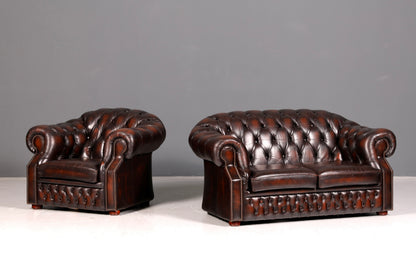 Wunderschöne Original Chesterfield Centurion 2-Sitzer Couch Echt Leder Sofa Englisch UK Antik Vintage