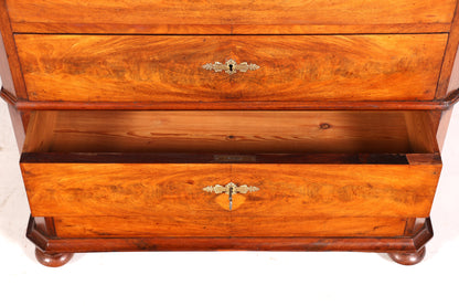 Wunderschöne Louis Philippe Chiffoniere um 1880 Gründerzeit Nussbaum Vertiko Schrank Semainier