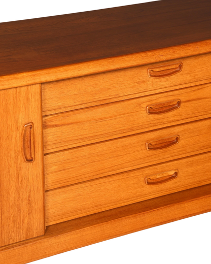 F960 Finish cm Schlichtes Mid Century Sideboard Vintage TV Kommode 60s Schrank Longboard Retro Lowboard