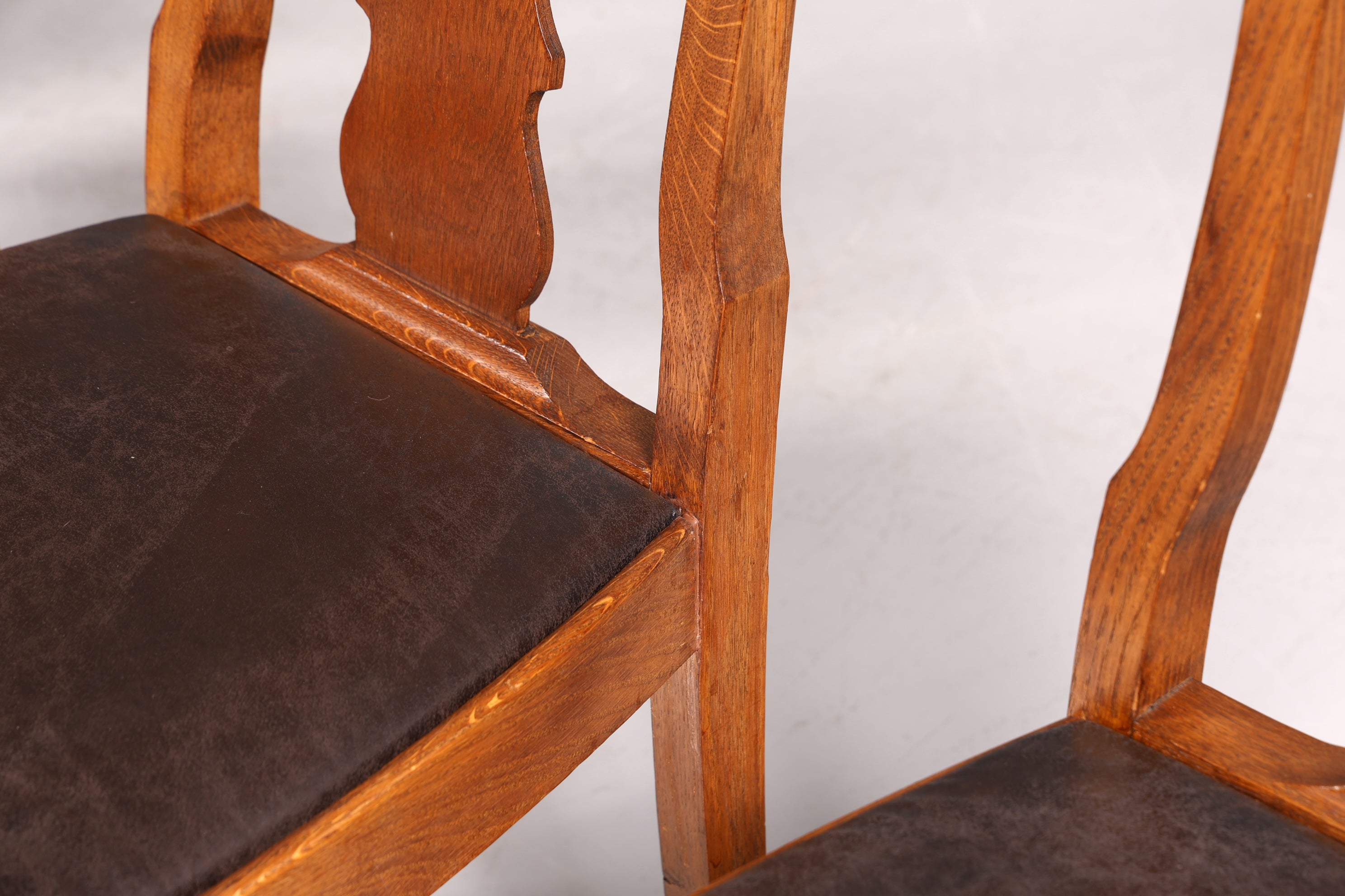 Lot de 6 magnifiques chaises Art Nouveau (vers 1910), chaises de cuisine Chippendale, chaises de salle à manger.