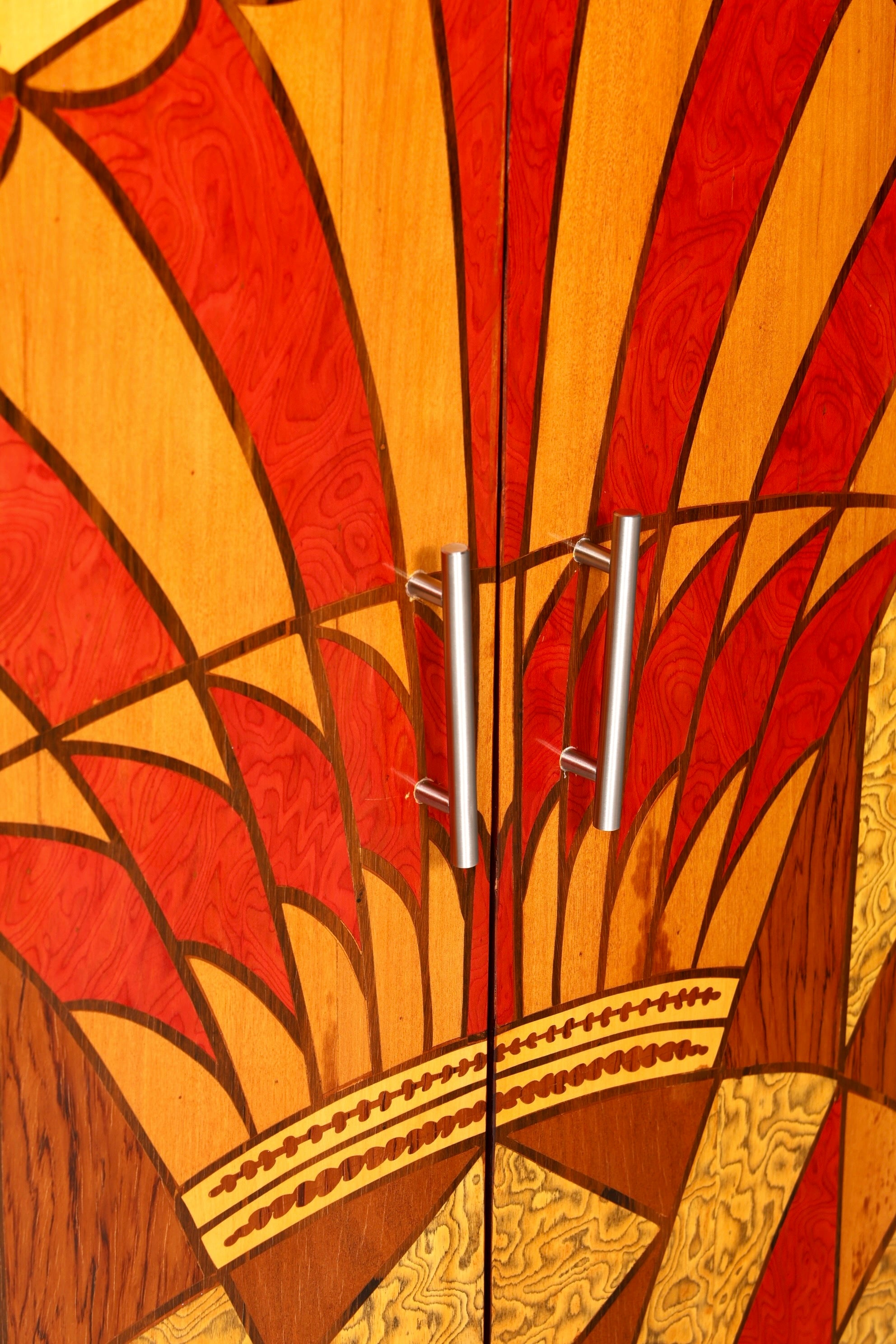 Traumhaftes Art Deco Stil Highboard Schrank Kommode Vertiko Sun Cabinet