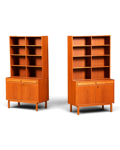 Traumhaftes Mid Century Regal Teak Holz Schrank Danish Design Retro Kommode Vintage Bücherregal 60er Jahre 1 von 2