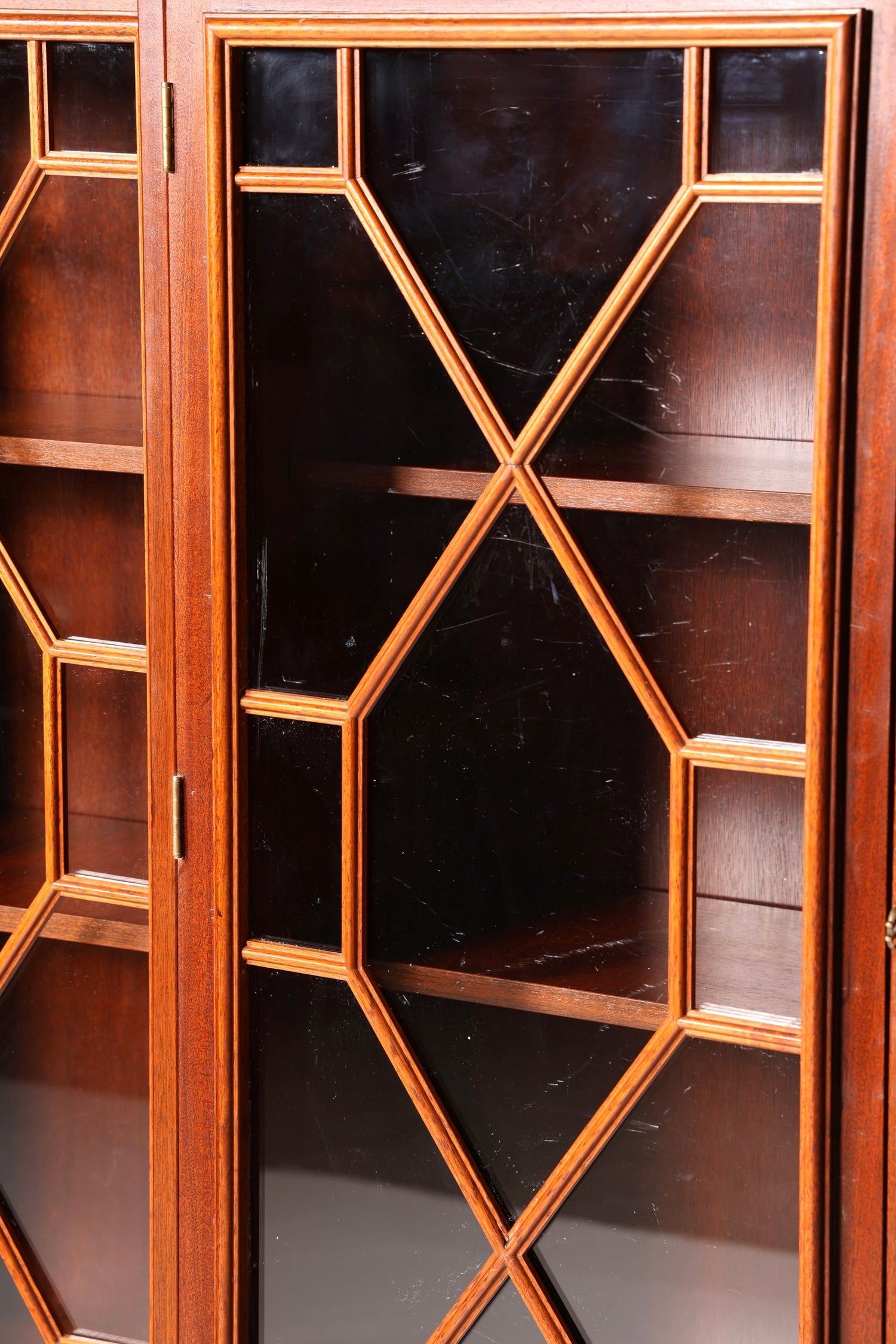 Impressionnante vitrine anglaise, bibliothèque, armoire à livres, vitrine en verre, buffet, armoire en bois véritable, antique et vintage