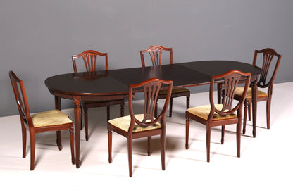 6x Traumhafte Stühle im Gustavianischen Stil Englisch Küchenstühle Antik Stuhl Set Esszimmer
