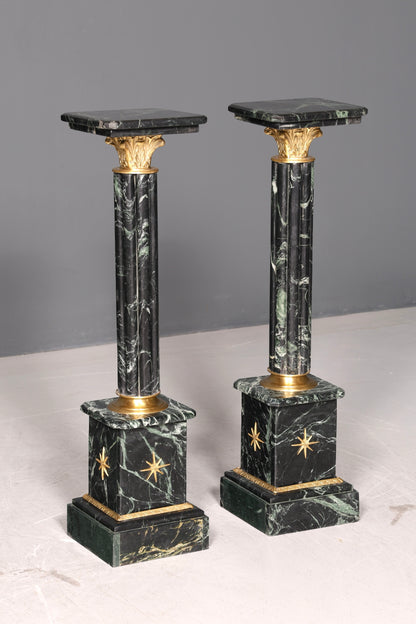 Edle Barock Stil Säule Louis XV Marmor Blumensäule Naturstein Sockel Ablage