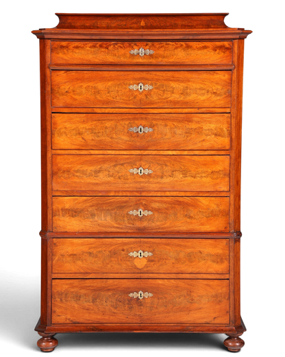 Wunderschöne Louis Philippe Chiffoniere um 1880 Gründerzeit Nussbaum Vertiko Schrank Semainier