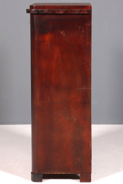 Beau chiffonnier Louis Philippe vers 1880, cabinet vertiko Gründerzeit (fin XIXème siècle), Semainier