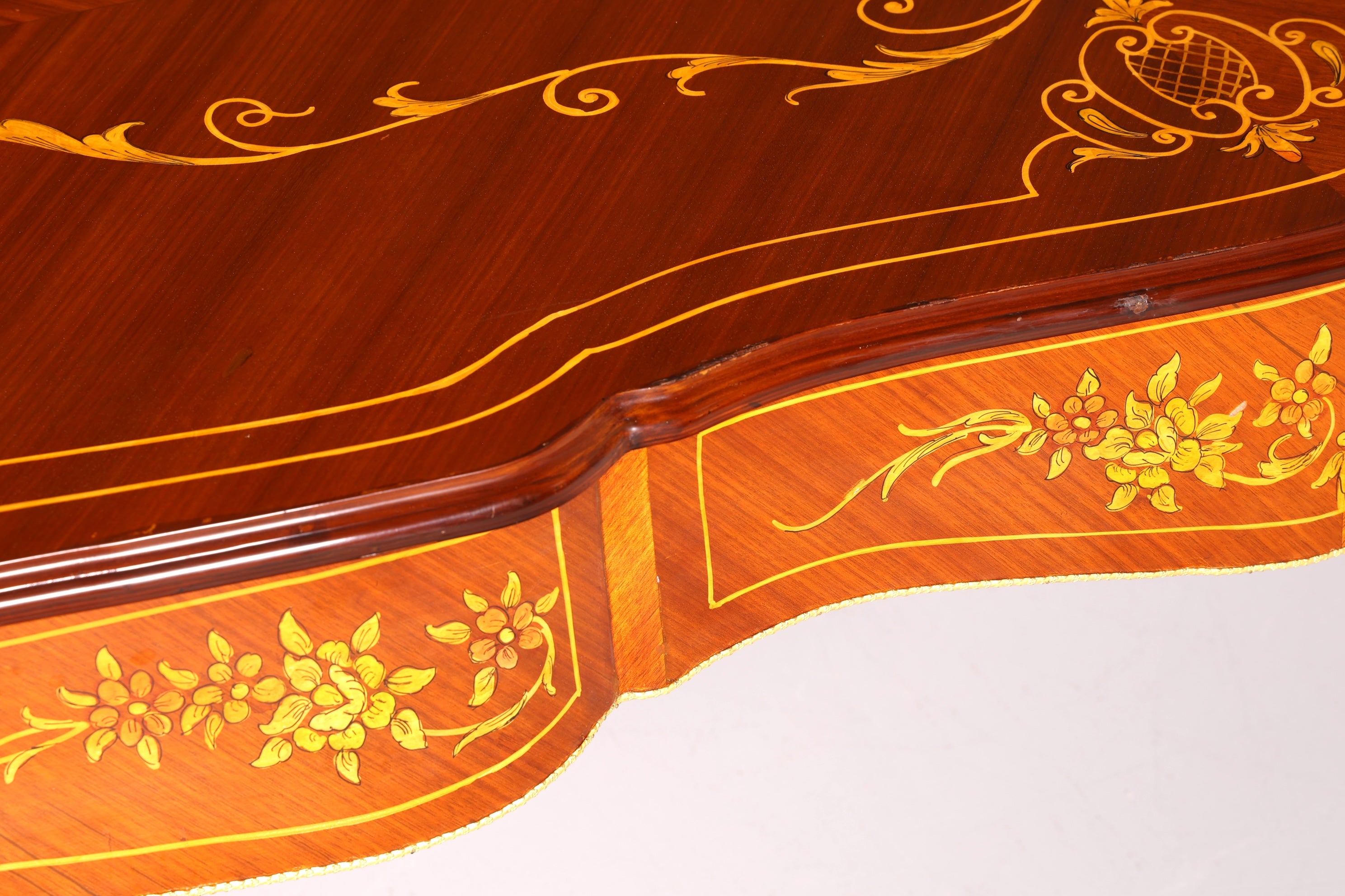 Magnificent XXL Louis XV style French desk, antique inlaid office table