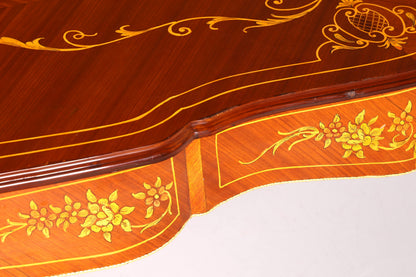 Magnificent XXL Louis XV style French desk, antique inlaid office table