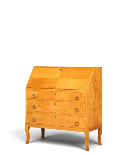 Schlichter Mid Century Sekretär Danish Design Retro Büro Schrank Vintage Büro Kommode