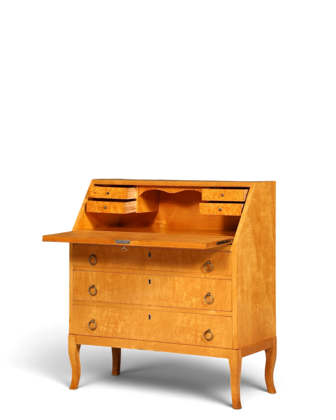 Schlichter Mid Century Sekretär Danish Design Retro Büro Schrank Vintage Büro Kommode