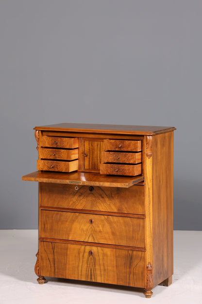 Stilvoller Louis Philippe Sekretär Biedermeier Vertiko Jugendstil Antik Kommode um 1880 Schreibkommode