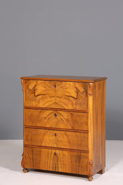 Stilvoller Louis Philippe Sekretär Biedermeier Vertiko Jugendstil Antik Kommode um 1880 Schreibkommode
