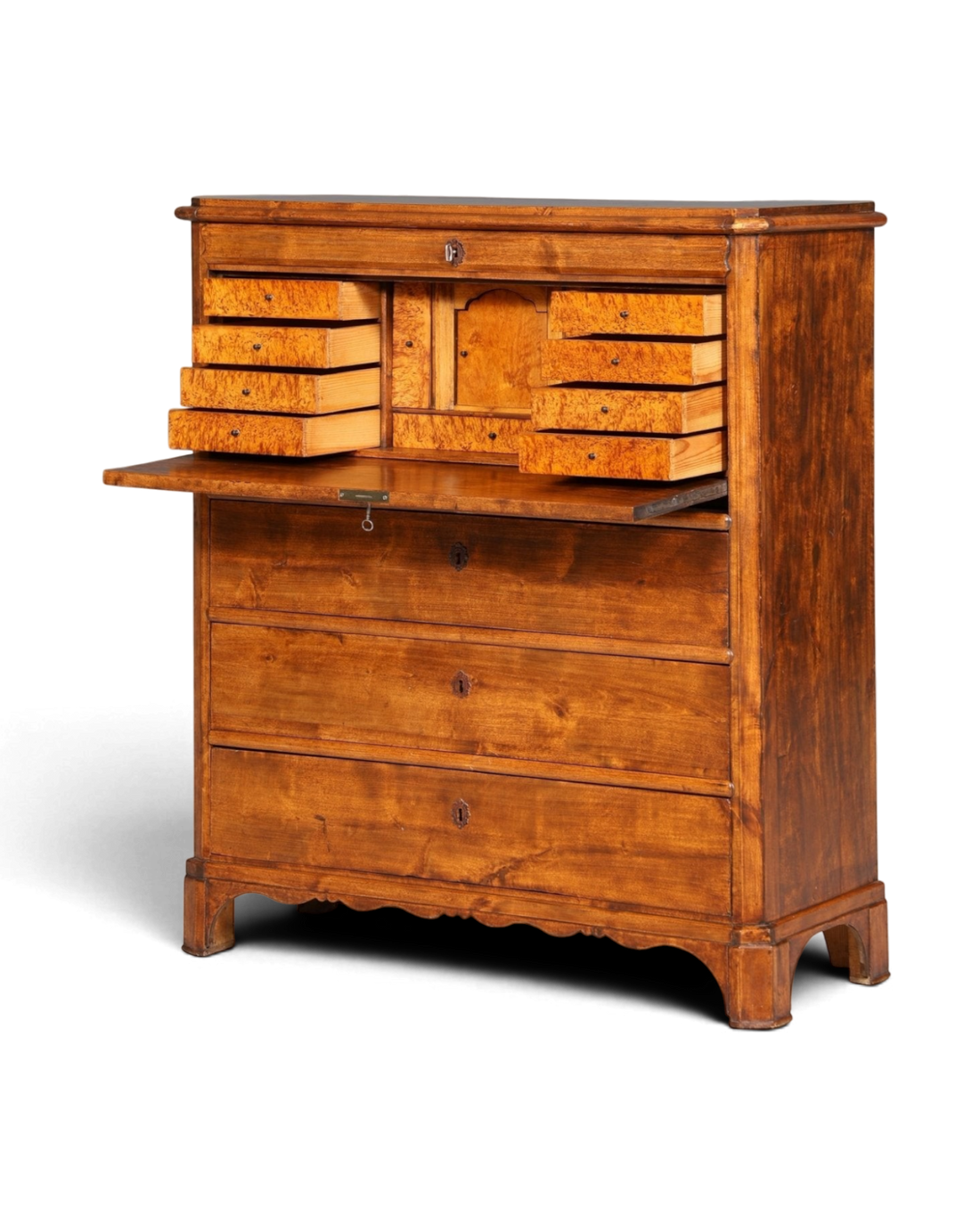 Stilvoller Louis Philippe Sekretär Vertiko Gründerzeit Kommode um 1880 Schreibkommode