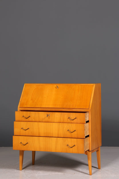 Stilvoller Mid Century Sekretär echt Holz Vintage Büro Schrank Schreibkommode 60er Jahre