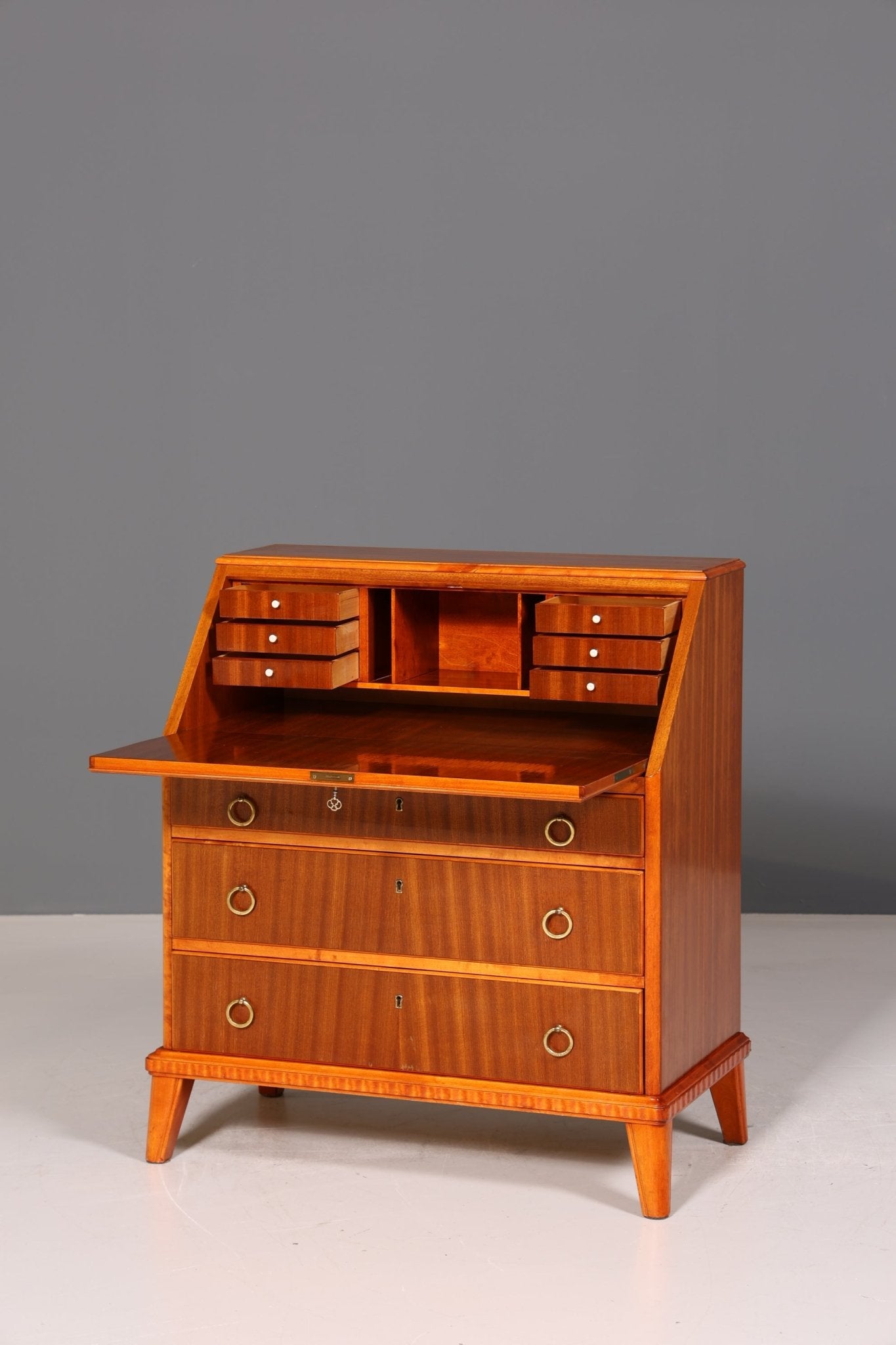 Stilvoller Mid Century Sekretär Vintage Büro Schrank Retro Kommode Office Secretary 60s