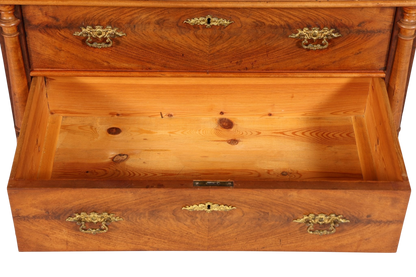 Wunderschöne Gründerzeit Kommode Louis Philippe Vertiko Nussbaum Sideboard um 1880