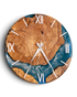 Wunderschöne Handgefertigte Epoxidharz Wanduhr Olivenbaum Uhr Epoxy Analog Uhr