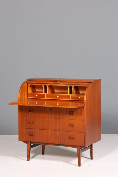 Wunderschöner Mid Century Rollladen Sekretär Danish Design Schreibtisch echt Holz  Schrank